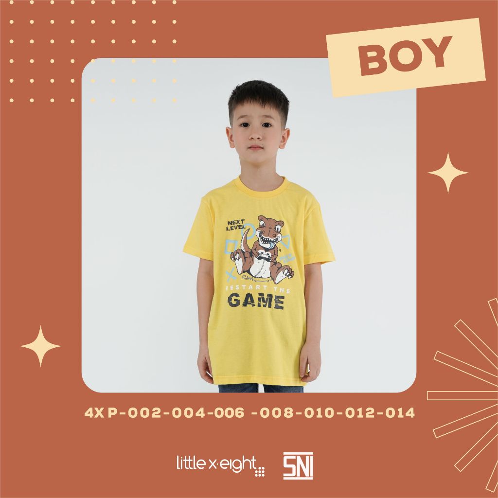 Little X eight Boy Matteo T-Shirt - Kaos Kuning Anak Cowok