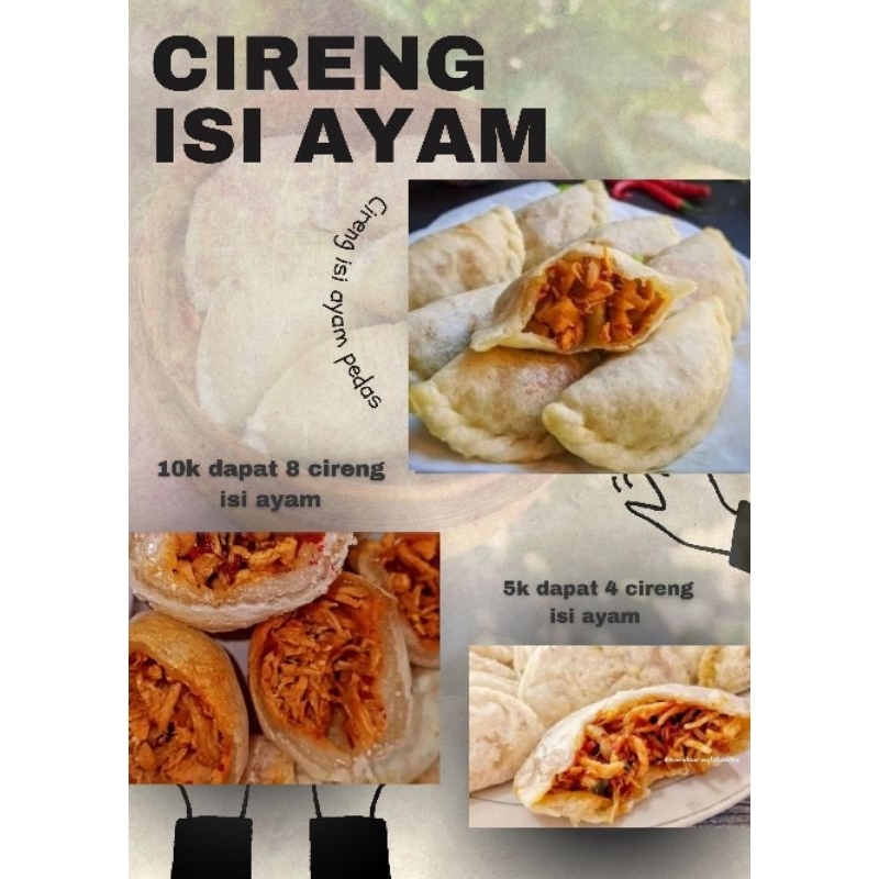 

Cireng isi ayam, ayam suwir, cireng frozen isi ayam pedas mercon