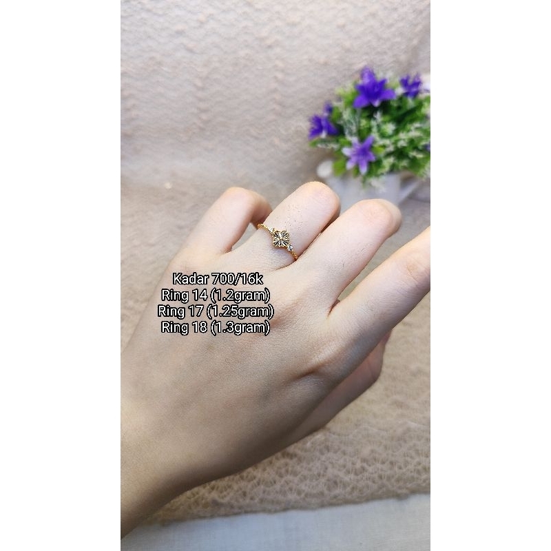 EMAS CINCIN EMAS BUNGA CINCIN VNCLF CINCIN EMAS BRANDED CINCIN EMAS 16K EMAS ASLI KADAR 700