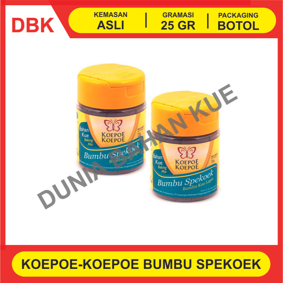 

BUMBU SPEKOEK KOEPOE KUPU 25 GR - 1 LUSIN 12 PCS / PERISA KUE LAPIS LEGIT