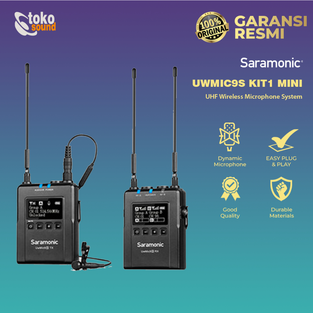 Saramonic UwMic9s Kit1 Mini - UHF Wireless Microphone System