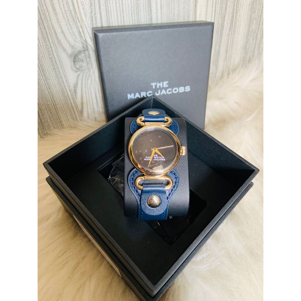 Jam The Cuff Watch MJ0120179288 Leather Navy Gold