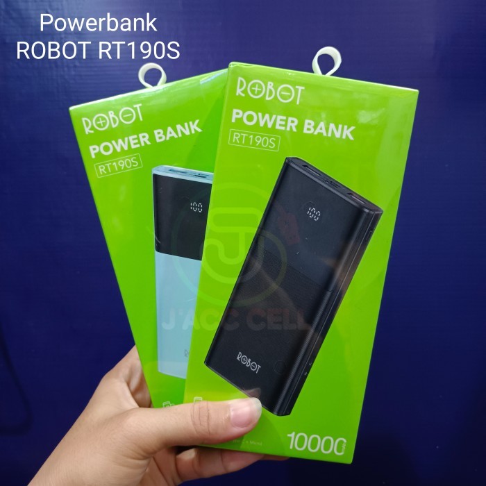 AL POWERBANK ROBOT RT190S DUAL INPUT 10000 MAH LED DISPLAY INDICATOR GARANSI RESMI ROBOT