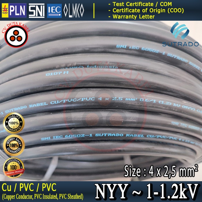 Kabel NYY 4x2,5 mm mm2 SUTRADO /4 x 2,5 mm mm2/4x2.5 mm mm2/4 x 2.5 mm mm2/4x2.5/4x2,5/4 x 2.5