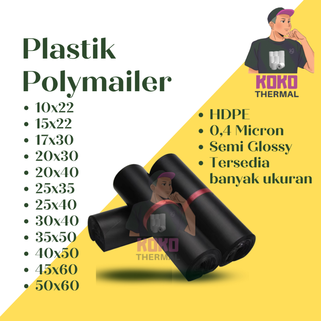 

POLYMAILER PLASTIK PACKING POLYMAILER HITAM ISI 100 PCS 35x50 40x50 45X60 50x60