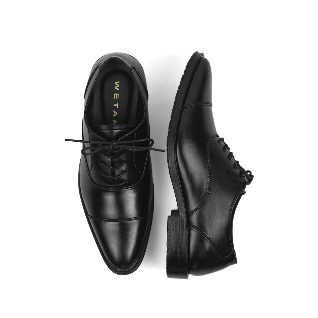 Sepatu Pantofel Pria Formal Oxford Cap Toe Black