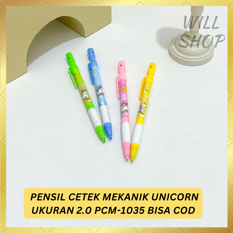 

VARIAN 4 / 8 / 12 PCS PENSIL CETEK MEKANIK UNICORN UKURAN 2.0 PCM-1035 / MOTIF TERBARU DAN UNIK / ALAT TULIS SEKOLAH KANTOR TERMURAH BISA COD