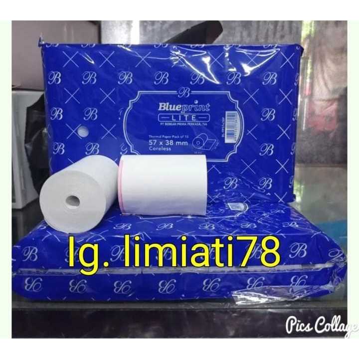 

Kertas Thermal Kertas Kasir Paper Roll Ukuran 57x38 Merek blue print Ukuran 57 x 38 isi 100 roll