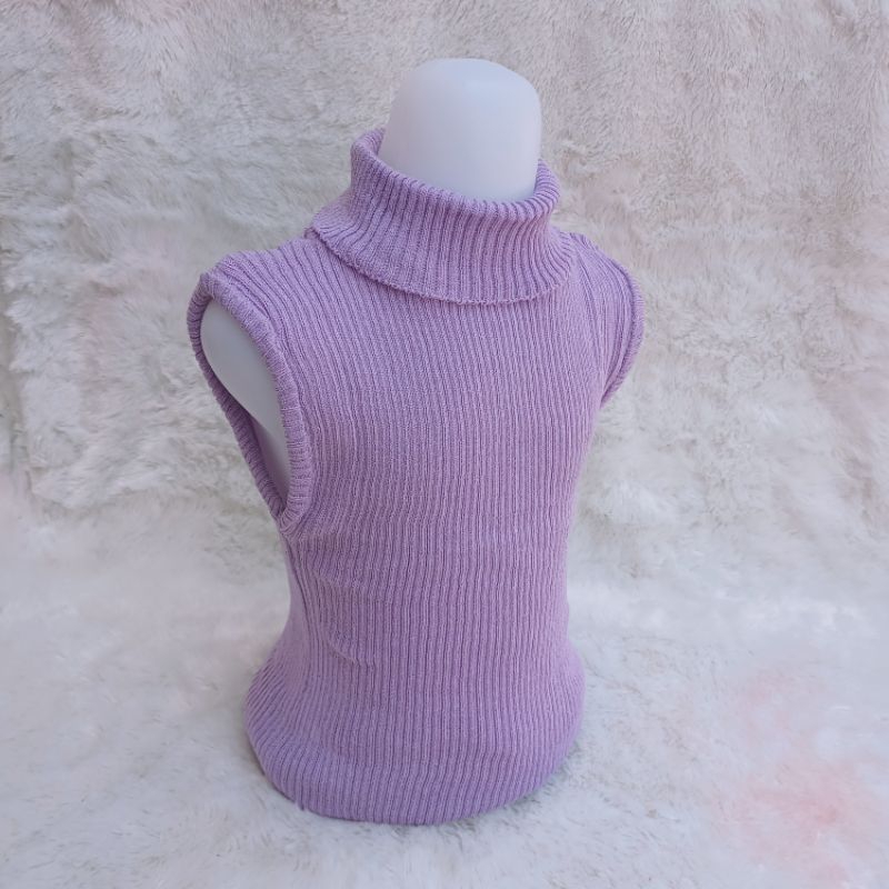 Turtle Top Lekbong Singlet Rajut Kerah Tinggi Tank top Anak 2-4 Tahun