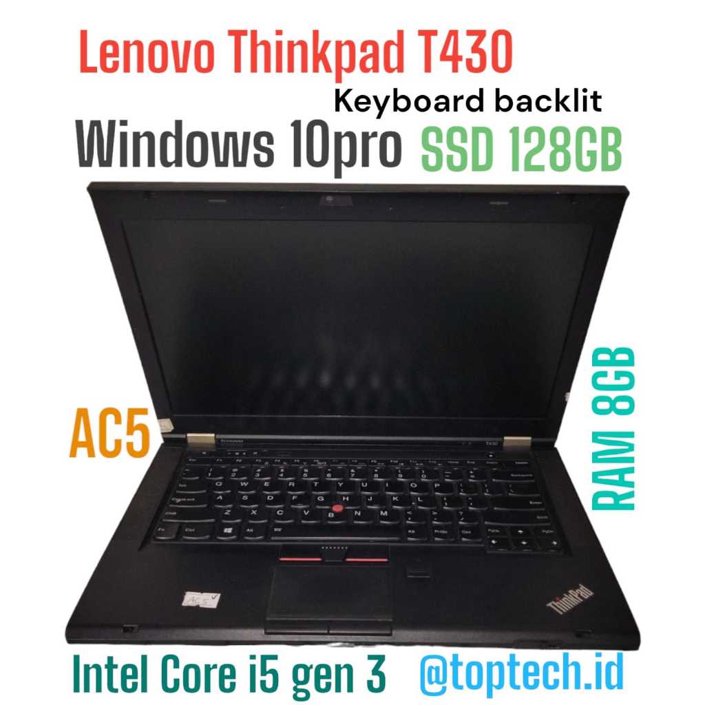 (AC5) Laptop Lenovo Thinkpad T430 RAM 8GB SSD 128GB