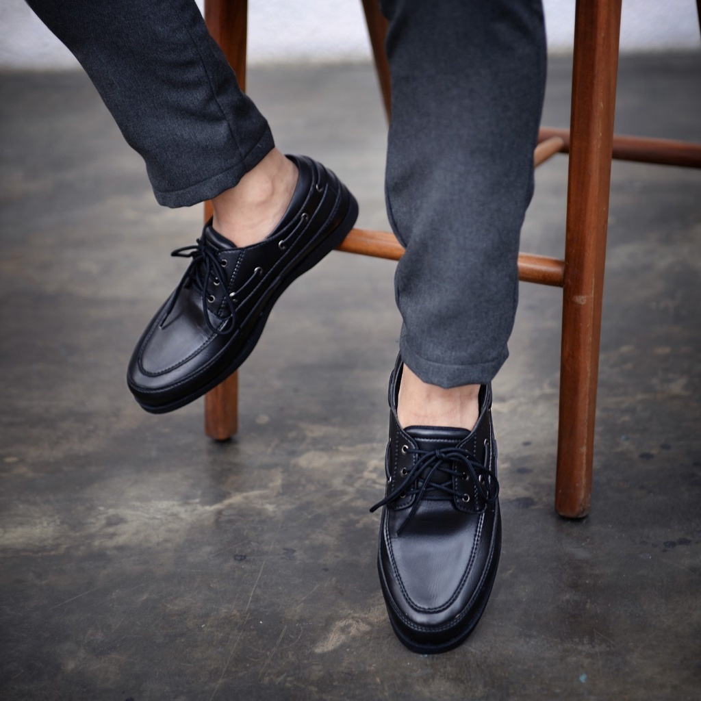 SEPATU FORMAL PRIA CASUAL PERKANTORAN BLACK BROWN KULIT PU ASLI ORIGINAL COUNTRY BOOTS GAYA KEKINIAN