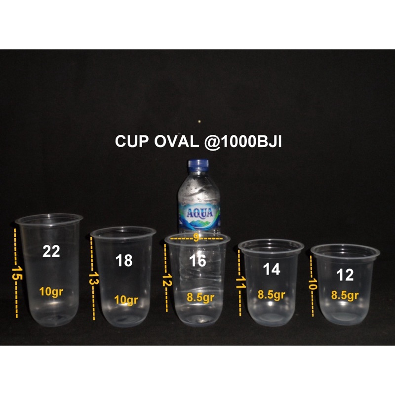 [50 biji] cup oval merk merak ukuran 12 / 14 / 16 / 18 / 22 oz / 7gram / 8 gram hokaku merak uero tiptop