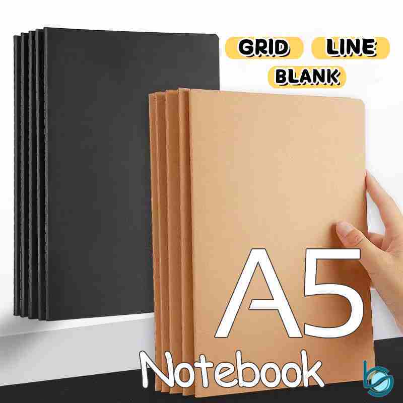 

A5/B5 Notebook Buku Tulis 36/60 Lembar Ring Notebook Warna Kraft/Black - Best Stationary