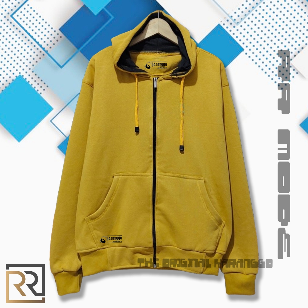 Jaket Resleting Pria Warna Kuning Original Distro Bandung