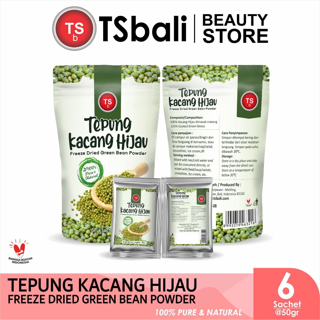 

TSB Freeze Dried Green Beans Powder/Serbuk Kacang Hijau Kering 100% Pure 6s @50g