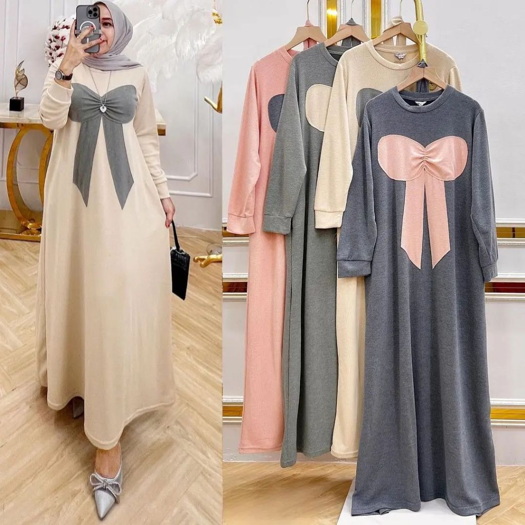 TERBARU Alesha Dress Baju Dress Wanita Dewasa Muslim Dress Polos Model Terbaru Dress Santai Polos Si