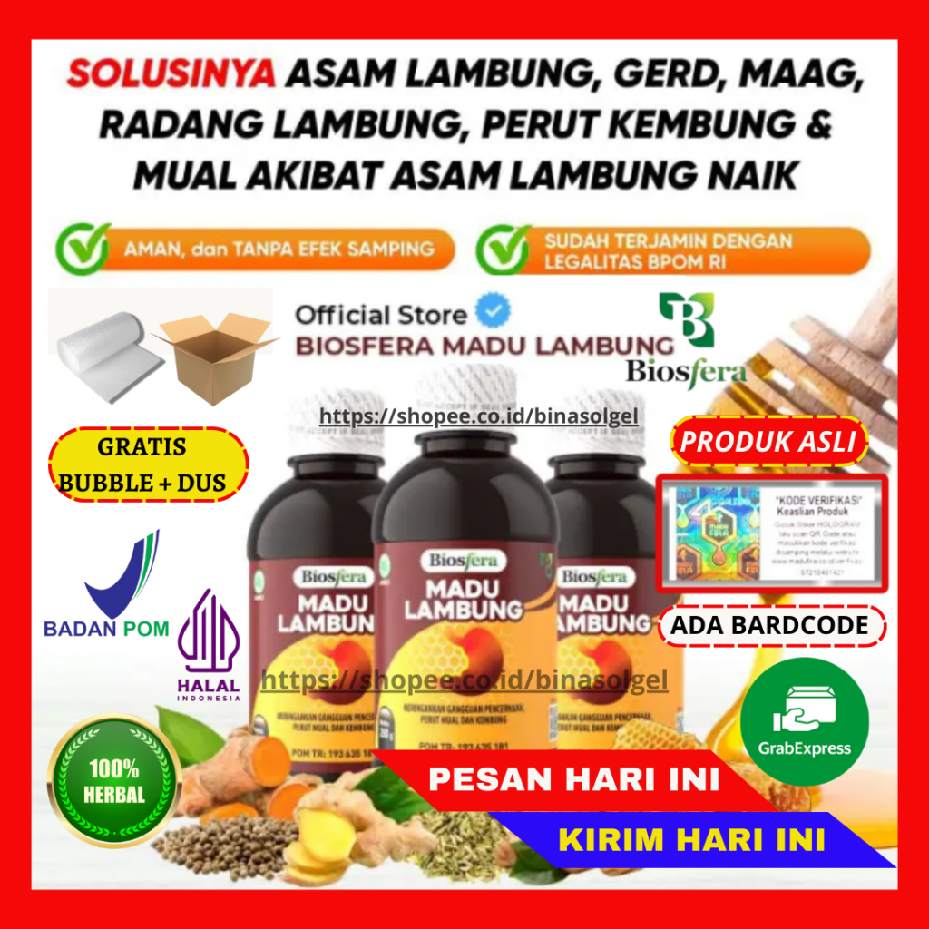 

Biosfera Madu Lambung Biomaag Obat Lambung Magh Ampuh 280gr