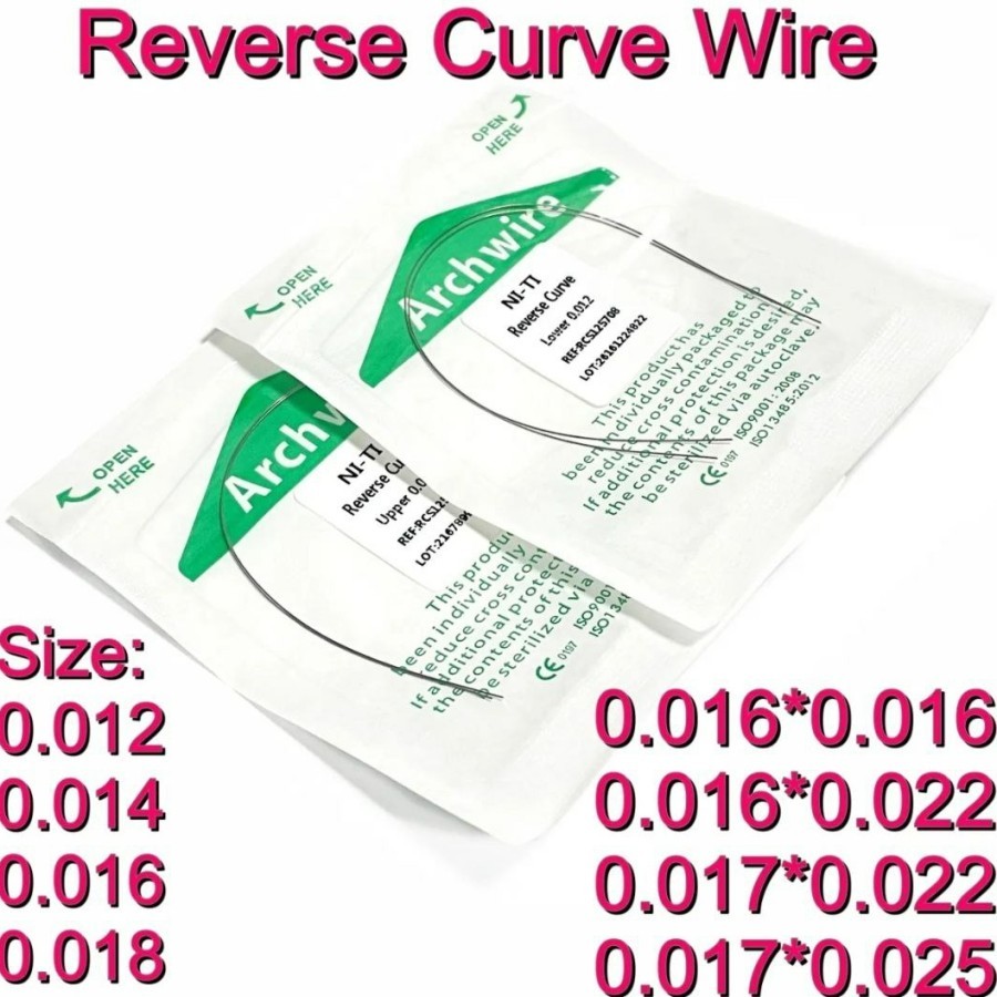 NiTi Reverse curve / reverse curve Wire NiTi isi 4 Pieces Upper Lower - 12