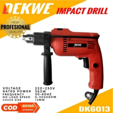 Mesin Bor Listrik Besar Kabel Bor Dekwe DK6013 Ukuran 13mm Bor Tangan Bolak Balik