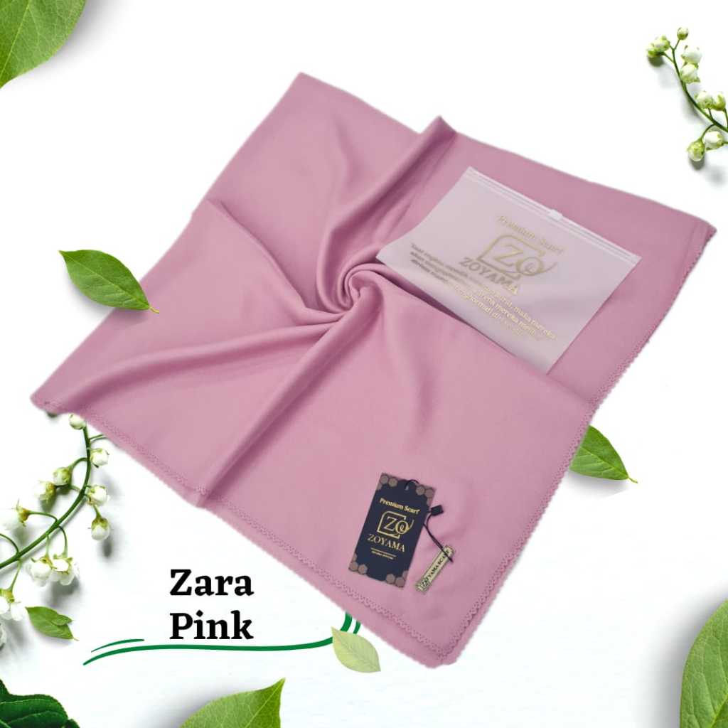 ZOYAMA Zara - Hijab Pink - jilbab segiempat - kerudung glamour