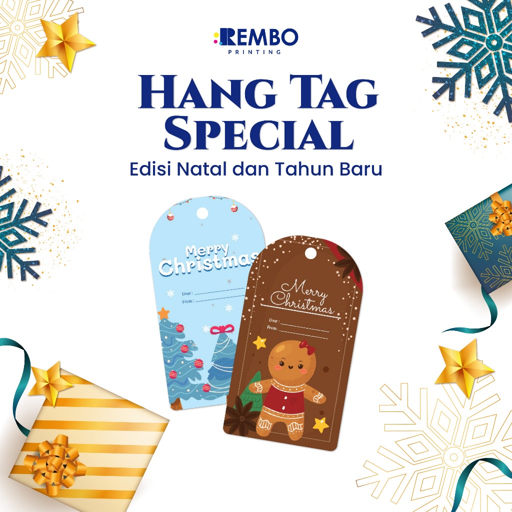 

Hang Tag Spesial 5/Thank You/Kartu Ucapan/Greetings Card Edisi Natal Tahun Baru/Christmas/New Year Custom Cetak Print Murah
