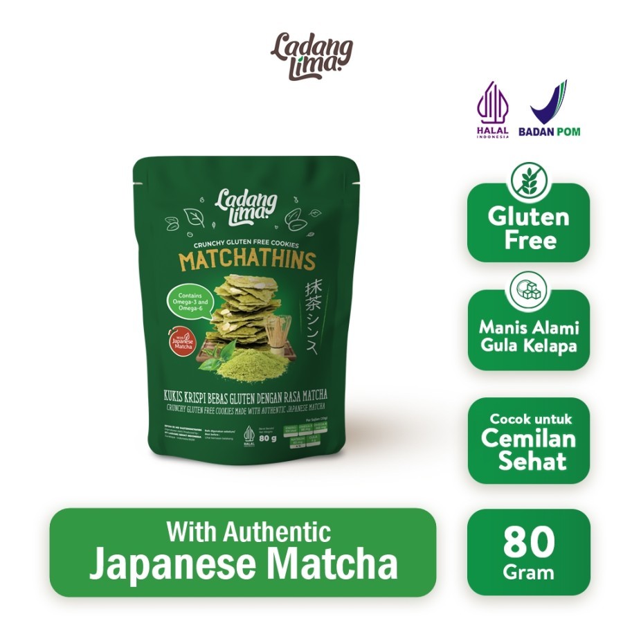 

Ladang Lima Matchathins Cookies 80gr - Healthy Snack Gluten Free