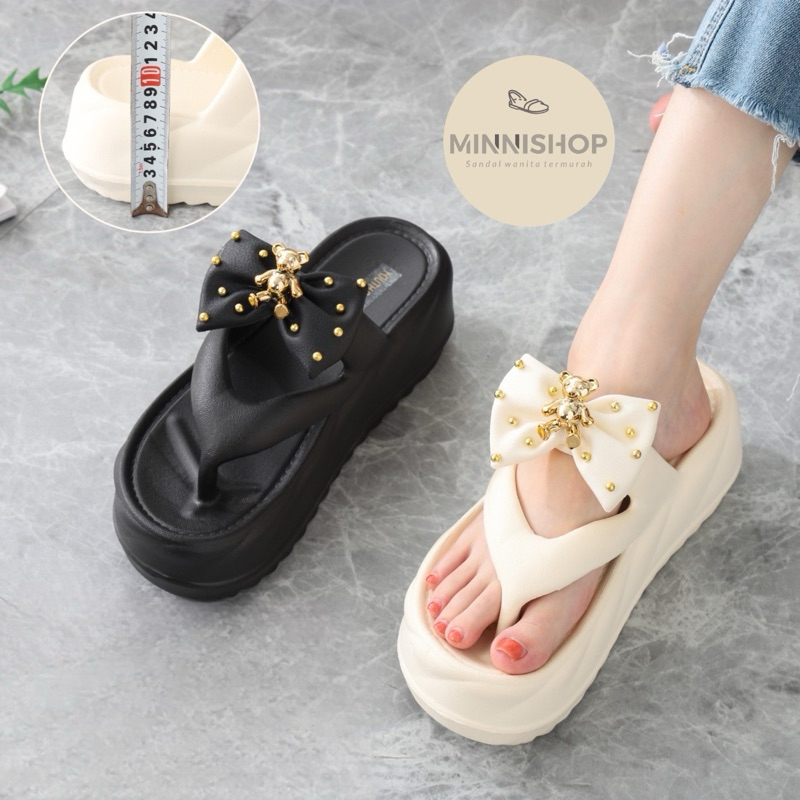 Sandal wanita Import Boneka AINA Jepit Ringan Sandal Wedges Wanita