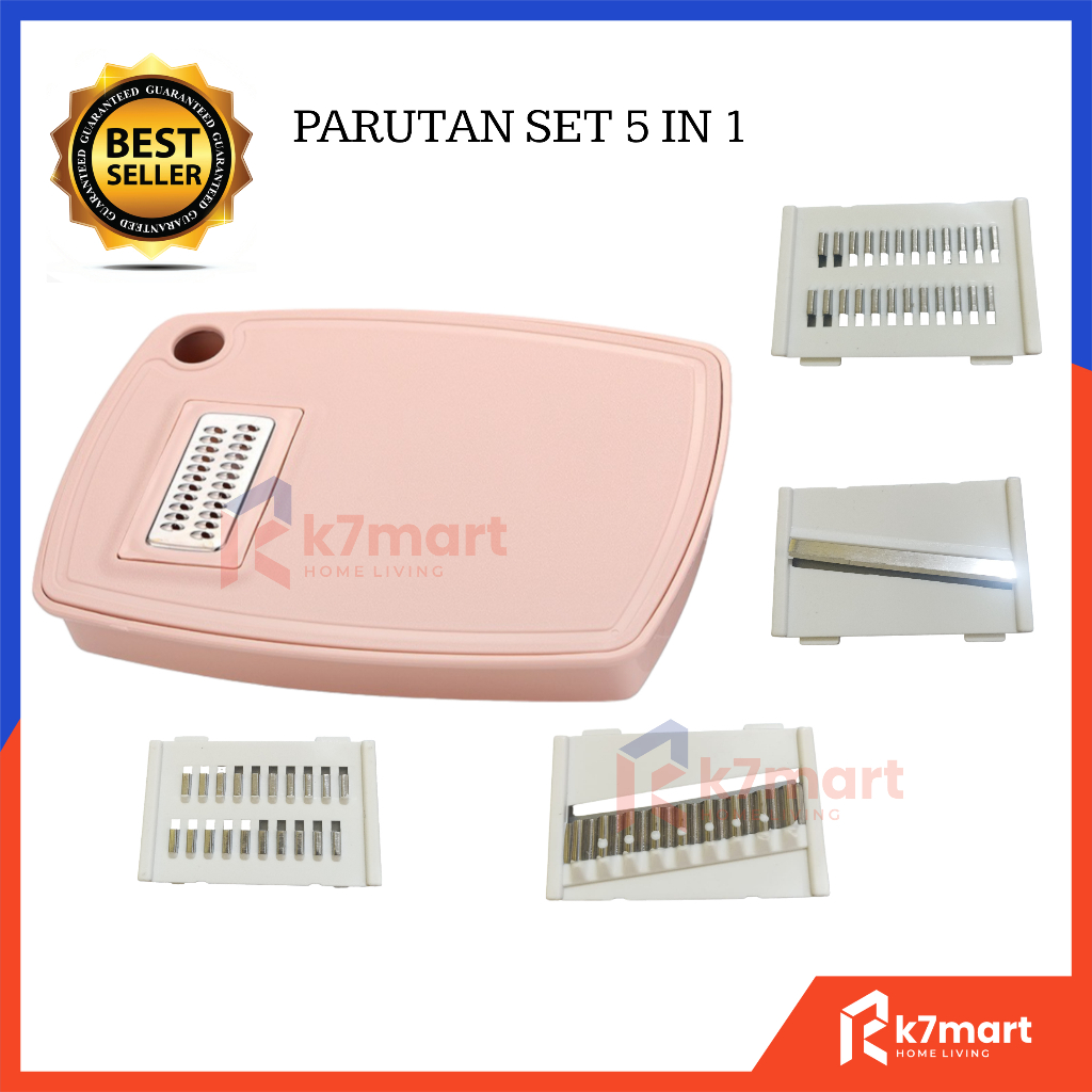 K7MART PARUTAN SET 5 IN 1 / PISAU SET PARUTAN MULTIFUNGSI / ALAT PEMOTONG SAYURAN SERBAGUNA WORTEL K