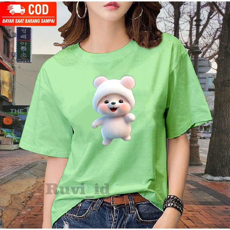 Ruvi_id-KAOS WANITA DISTRO BELI 3 GRATIS HEADSET EXTRA BAS / KAOS GAMBAR BERUANG / KAOS WANITA IMPORT / KAOS WANITA KOREAN STYLE / KAOS WANITA DEWASA / KAOS WANITA LENGAN PENDEK / KAOS WANITA KEKINIAN / ATASAN WANITA MURAH / BAJU COUPLE / T-SHIRT JUMBO