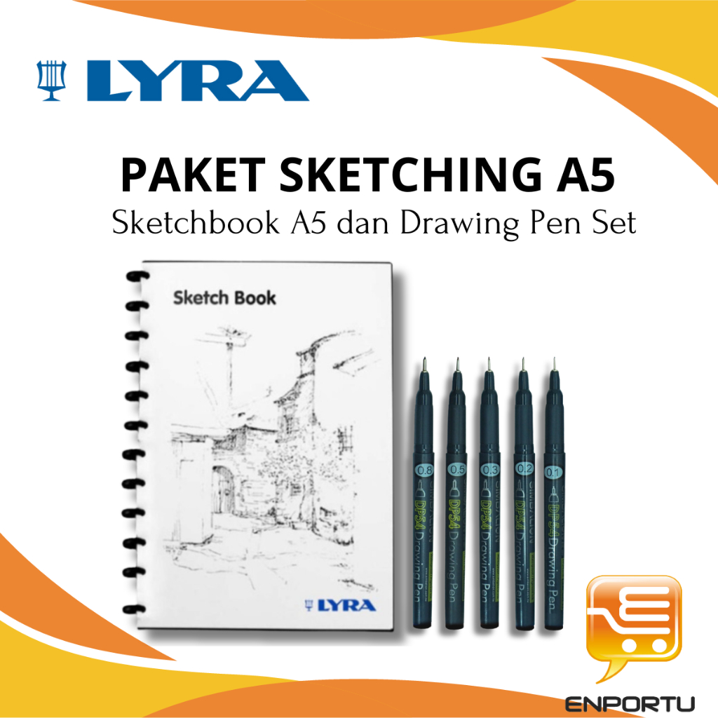 

Paket Sketching LYRA Sketchbook A5 & SIMBALION Drawing Pen Set 5 Pcs