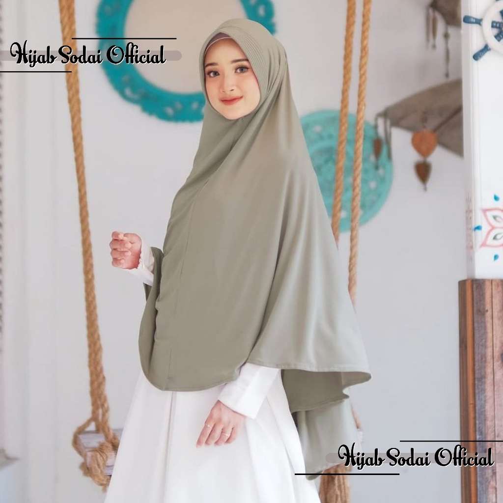 Bergo Instan Khimar Pet Antem Jersey Premium Ukuran XXL