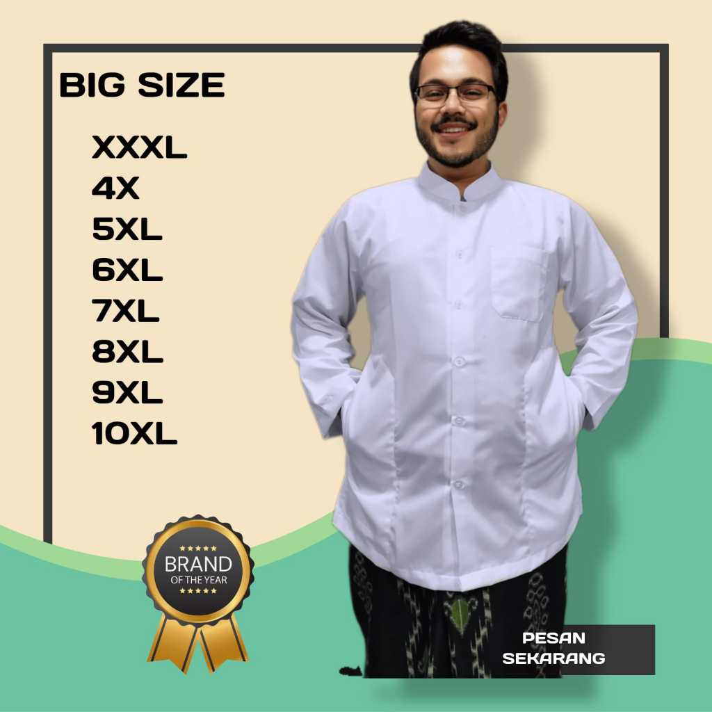 BAJU KEMEJA KOKO HAIBAH PRIA BIG SIZE BAHAN KATUN TOYOBO XL-6XL