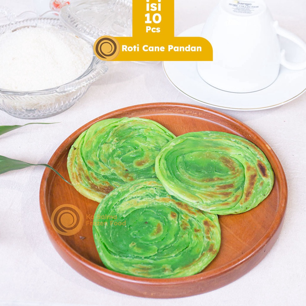 

Hot Sale [ISI 10] Roti Cane Pandan isi 10 Pcs / Roti Canai / Roti Maryam / Roti Konde Pandan isi 10 Pcs