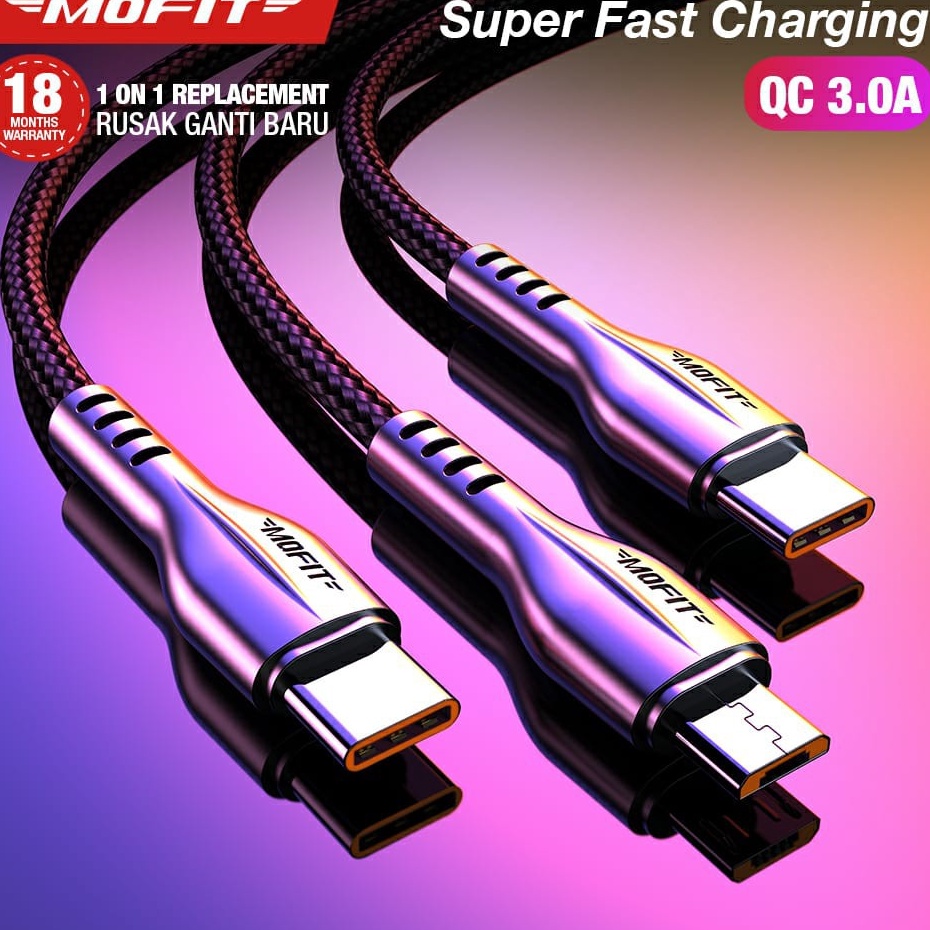 Instan Kabel Data MOFIT M180 Quick Charge 3.0 - 1m 2m 3m