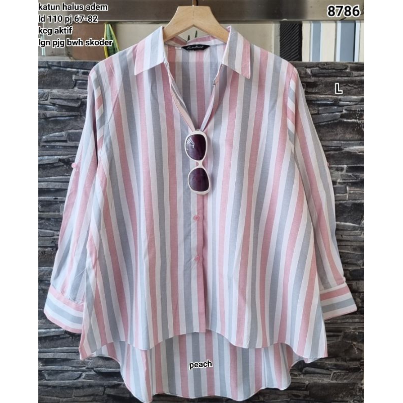 8786# Blouse kemeja salur L