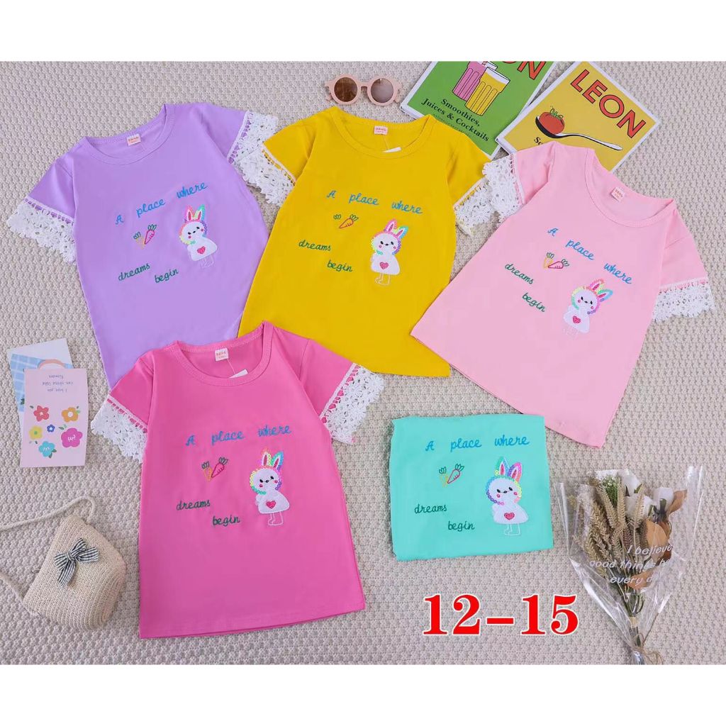 KAOS IMPORT LENGAN PENDEK/ KAOS IMPORT ANAK CEWEK USIA 2-5 TAHUN