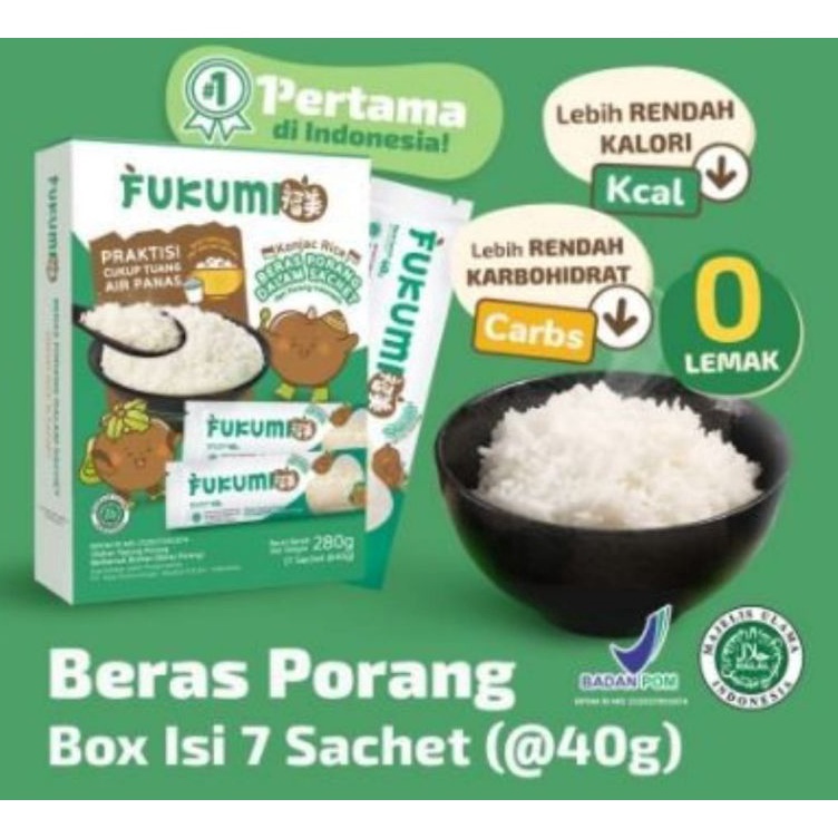 

Promo Menarik Fukumi Beras Porang Box Sachet 280gr isi 7 Sachet