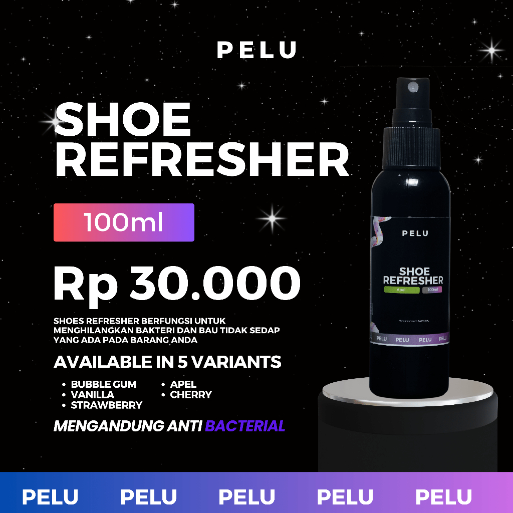 PELU Shoe Refresher Anti Bacterial 100 ml / Parfum Sepatu, Topi, Helm & Jacket