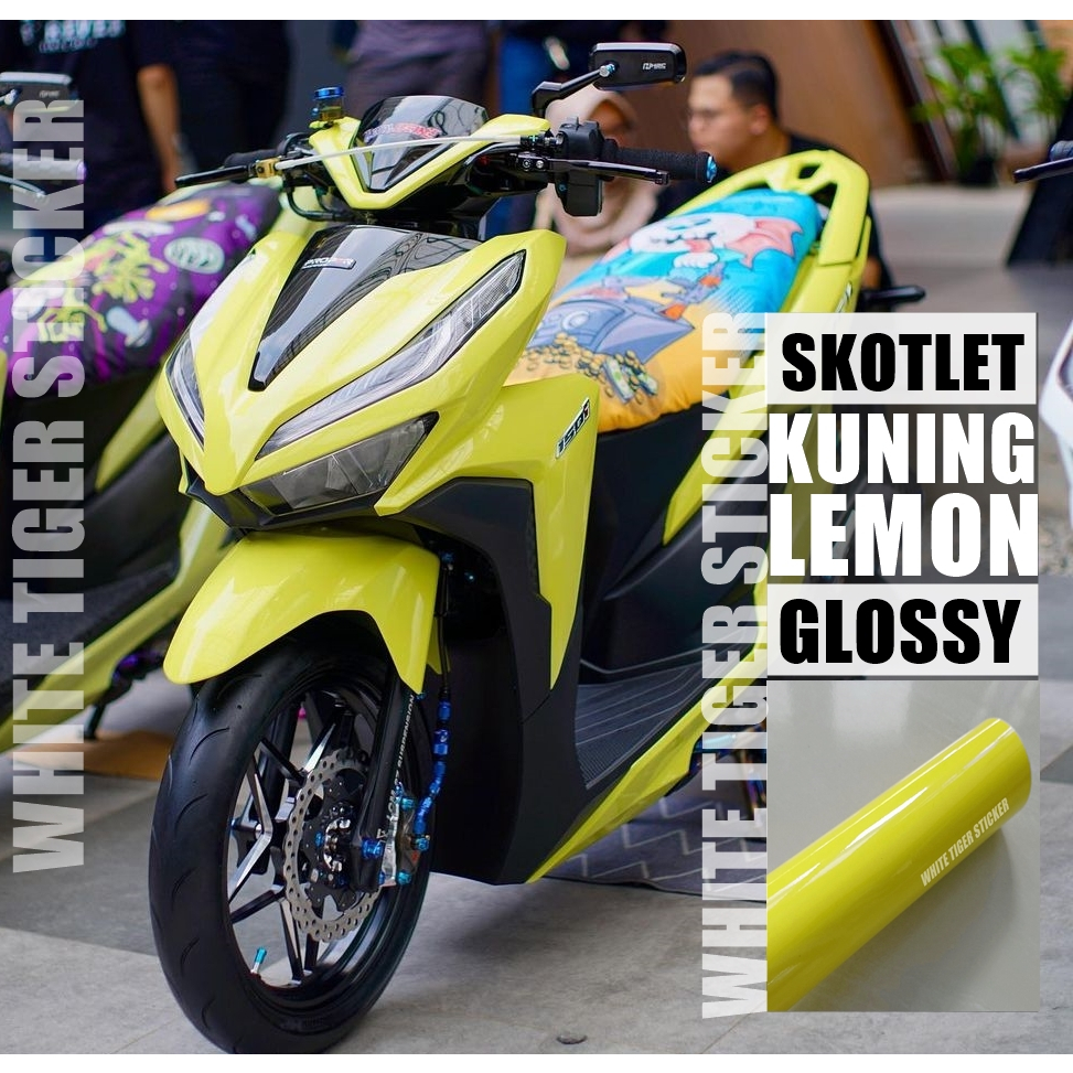 SKOTLET STIKER MOTOR KUNING LEMON GLOSY SCOTLITE MOTOR KUNING LEMON GLOSY SCOTLAIT KUNING LEMON SKOT