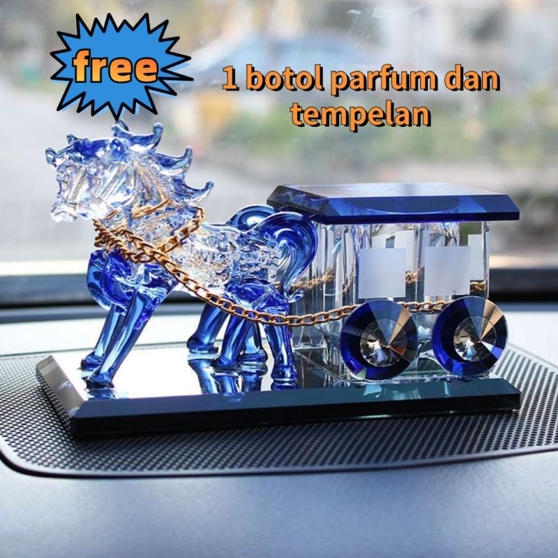 CAR PARFUME PAJANGAN DASHBOARD MOBIL MOTIF KUDA KRISTAL TEBAL Orange