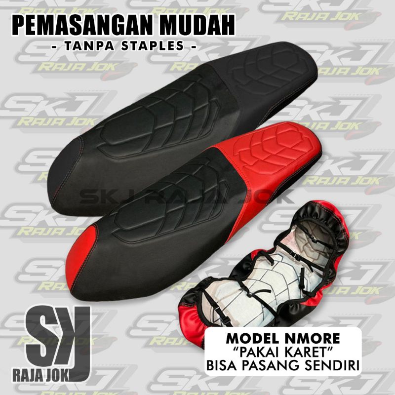 Cover Jok Motor (PAKAI KARET) Model Enmore #Vario,Beat,Scoopy,Pcx,Nmax,Aerox