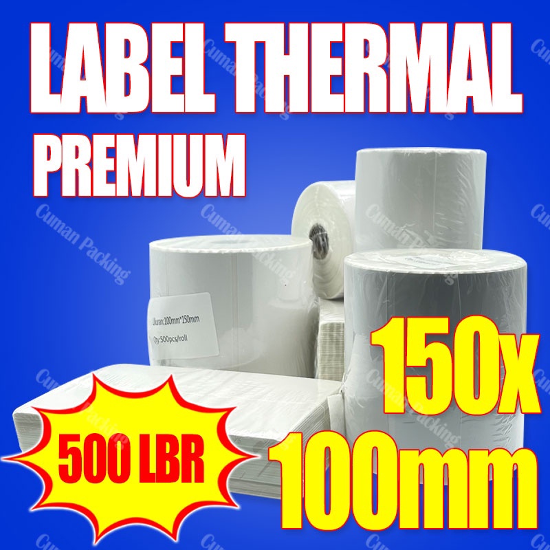 

Terlaris Today Kertas Label Thermal / Kertas Stiker Barcode Thermal Online Shop 100x150mm Isi 500 pcs Waterproof Anti lentur Grosir Termurah !!