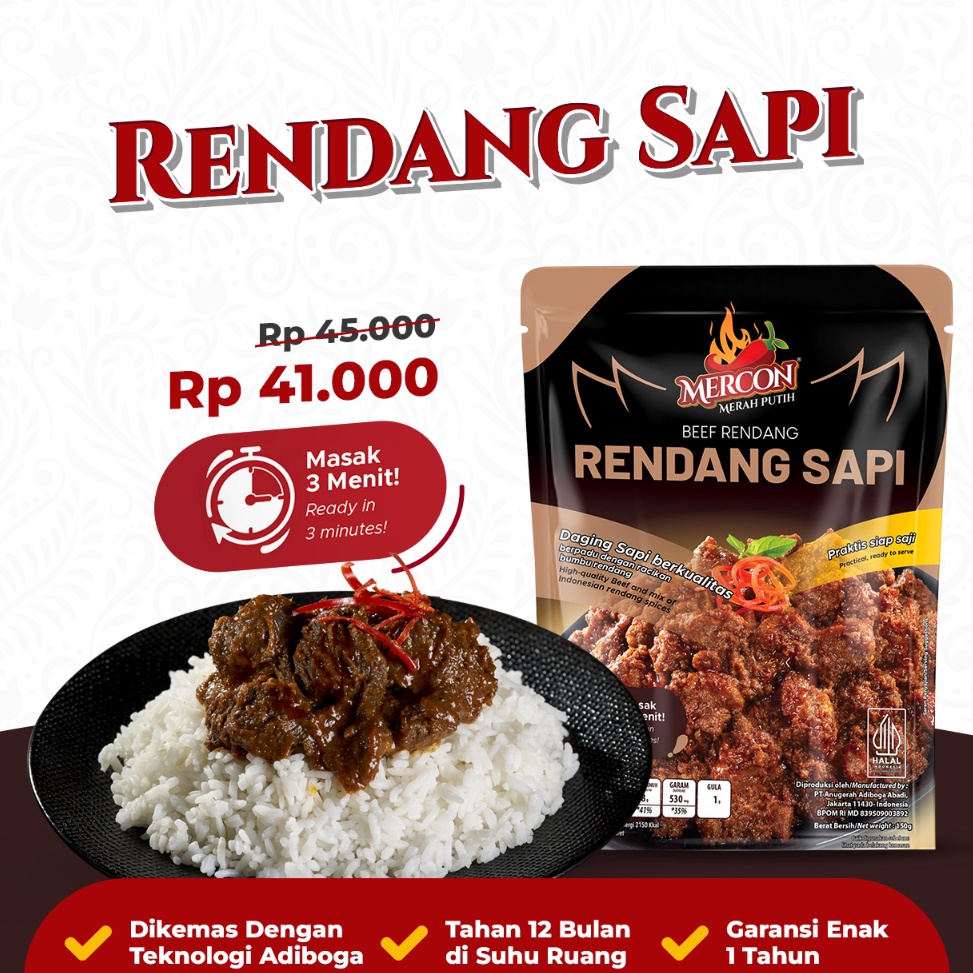 

❄️ READY STOK ❄️ Mercon Merah Putih - Satuan || Limited Edition !! Rendang Sapi