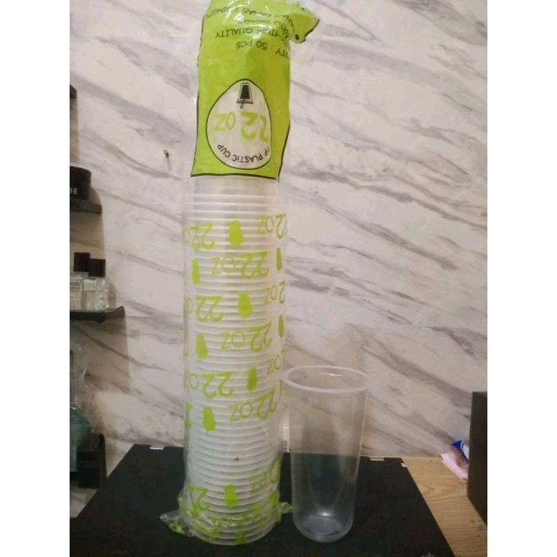 GELAS PLASTIK Cup 22 Oz Oval  9 Gram (TERBARU)/Gelas Plastik cup 22