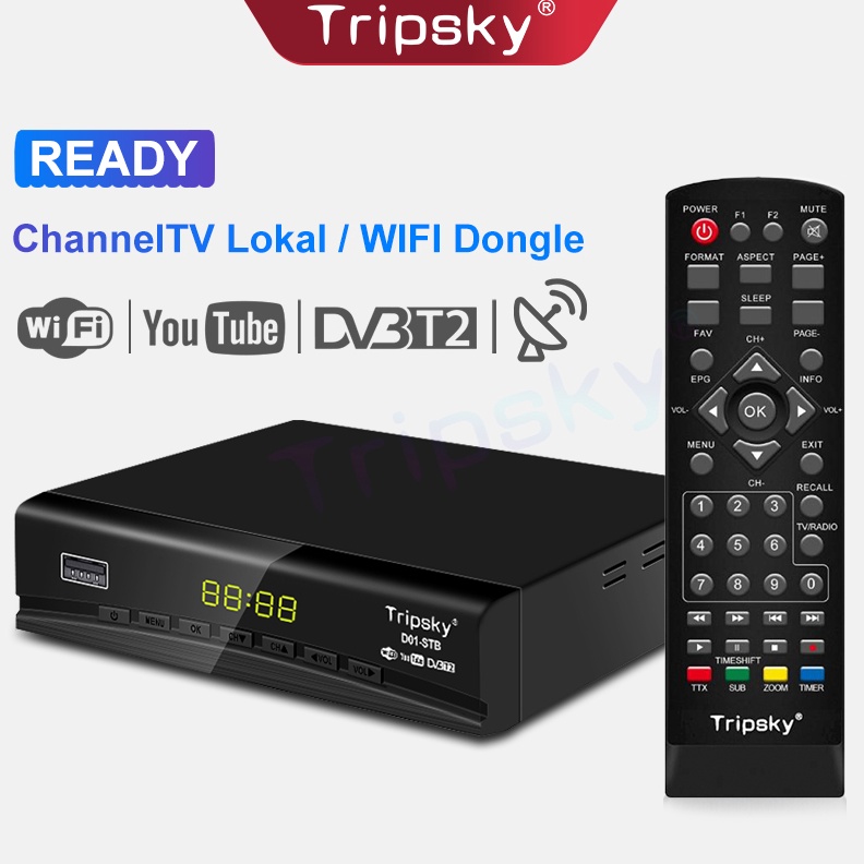 12.12 Promo Brand Tripsky D01 STB DIGITAL TVB T2 WIFI Digital Receiver Set Top Box Antena Super HD B