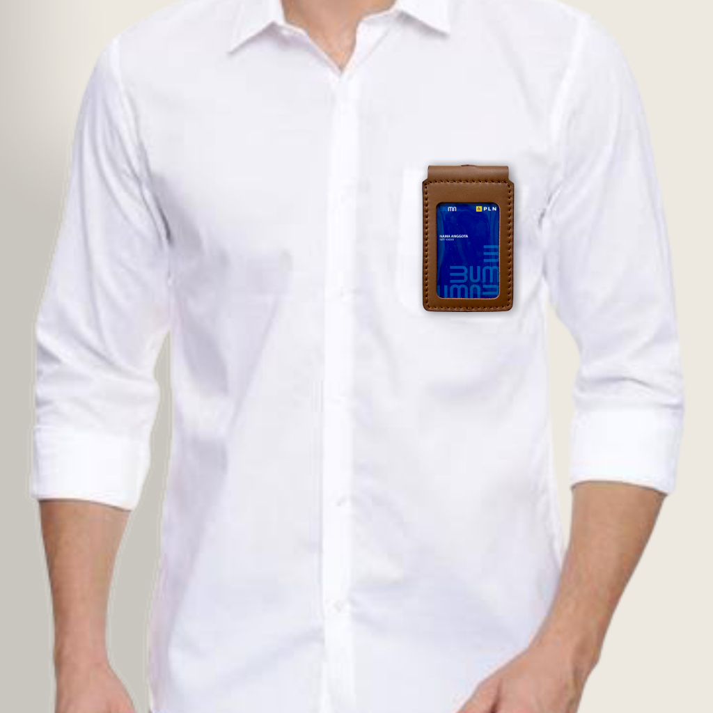 

ID Card Kalung-saku Lipat Name Tag Pegawai Karyawan 3 Slot Magnet
