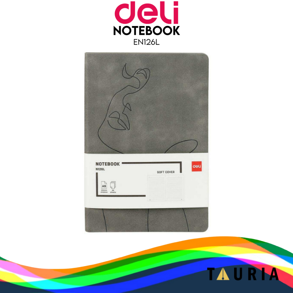 

Deli Leather Cover Notebook / Buku Catatan / Agenda Sampul Kulit A5 96 Lembar Soft Cover Corak Elegan EN126L