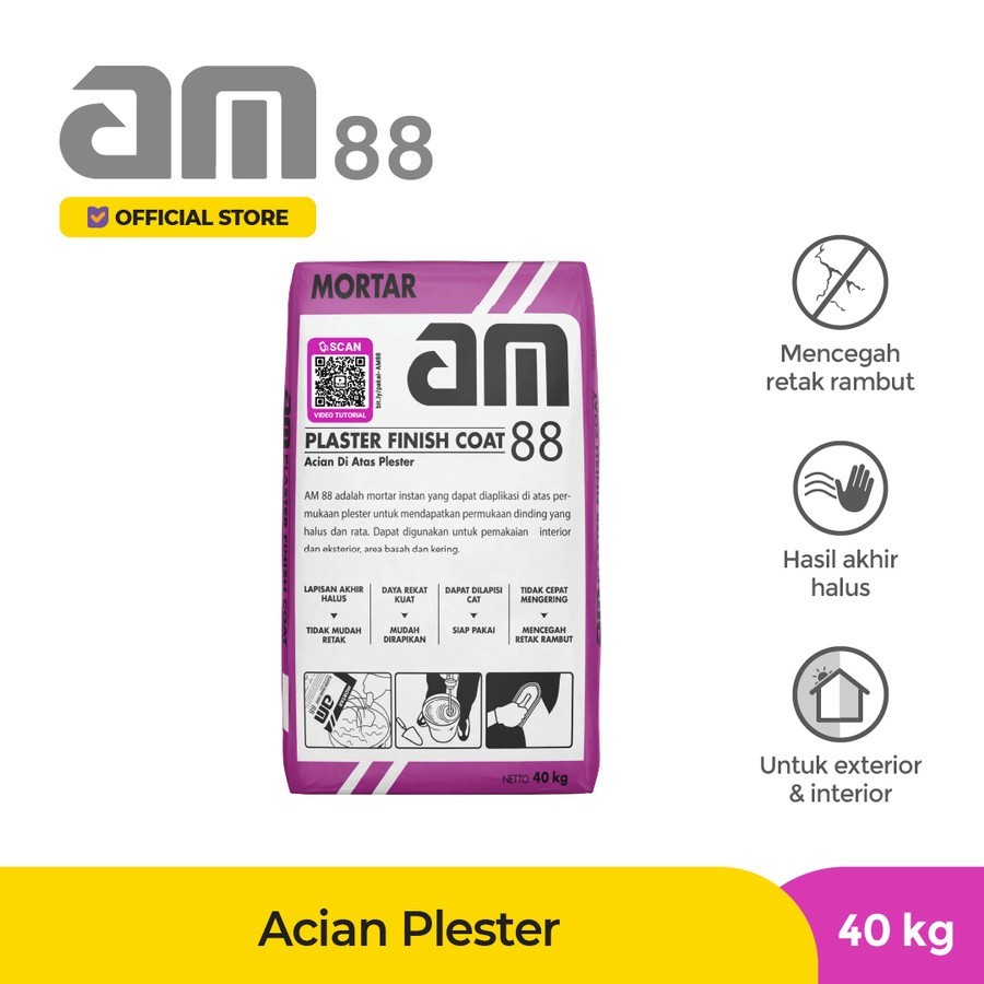 Semen AM 88 ACIAN DI ATAS PLESTER kemasan 40kg