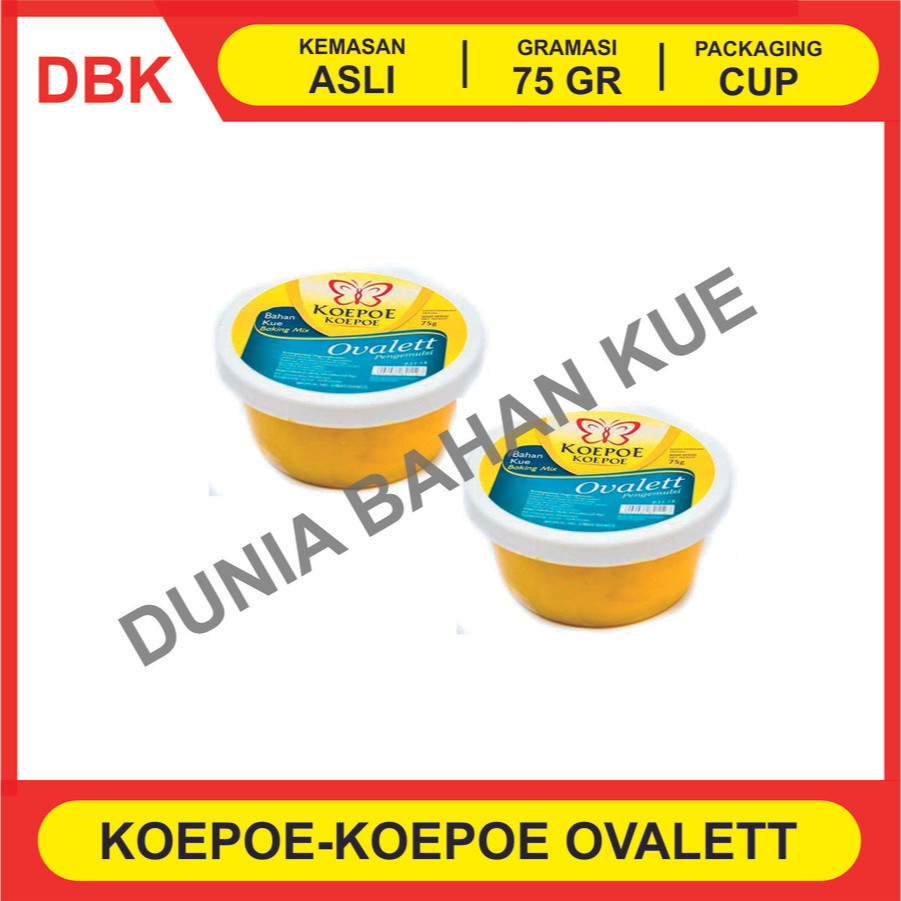 

OVALETT KOEPOE KOEPOE 75 GR - 1 LUSIN 12 PCS / PENGEMULSI KUE KUPU KUPU