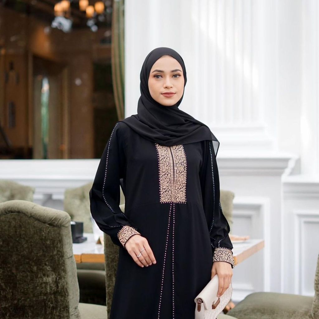 gamis abaya dubai permata kekinian-promo dadakan-fashion muslim-abaya syari jumbo xxl-gamis kekinian